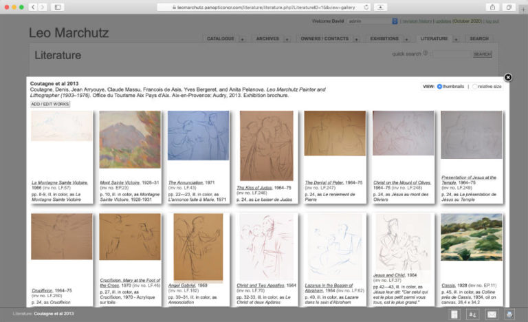 Gallery View of All Works Linked to One Specific Publication